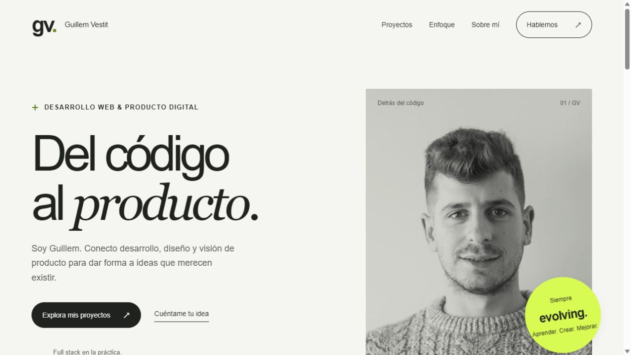 Captura de la web de Guillem Vestit